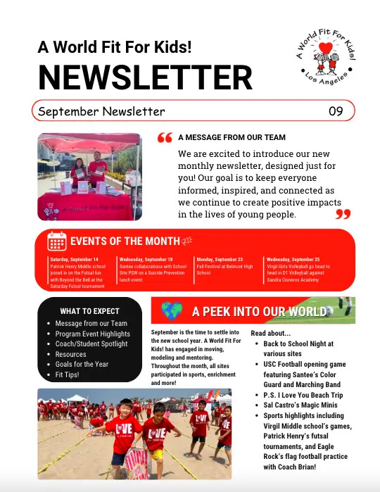 Sept 2024 Newsletter - A World Fit For Kids